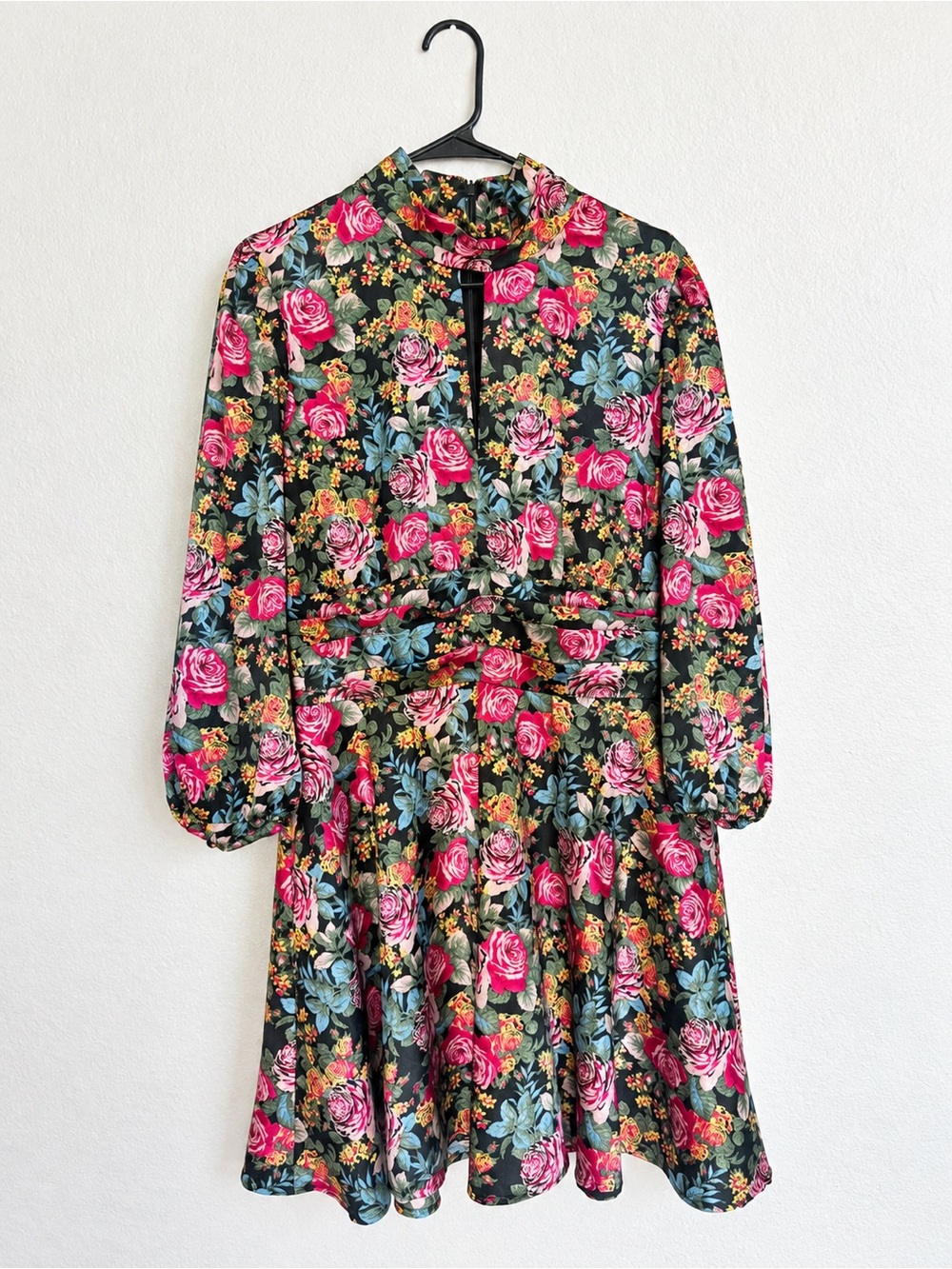 WAYF Floral Long-Sleeve Fit & Flare Dress - Pink Floral